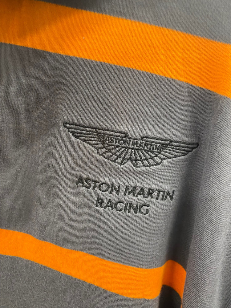 Fabulous Aston Martin by Hackett Grey Orange Stripe Jersey shirt UK XXL NR001