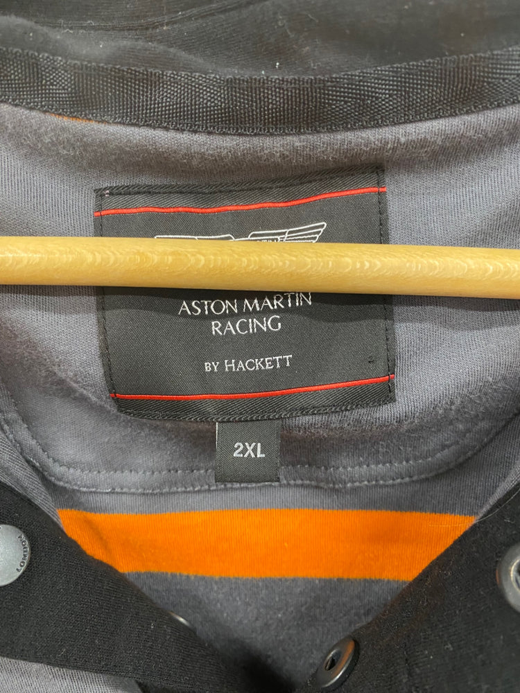 Fabulous Aston Martin by Hackett Grey Orange Stripe Jersey shirt UK XXL NR001