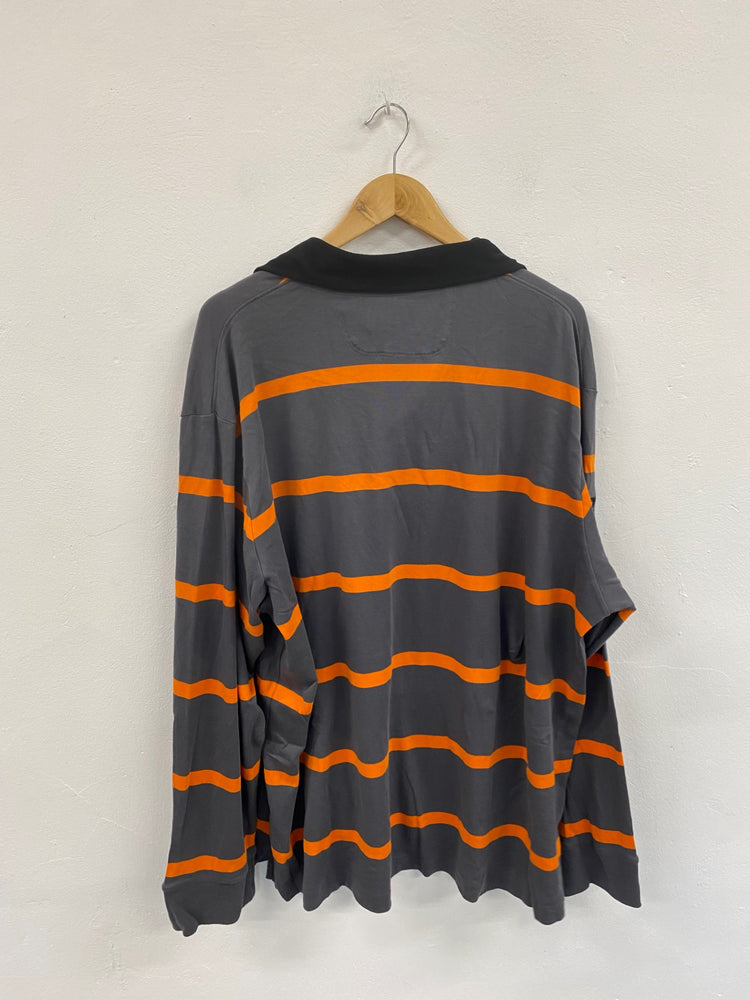 Fabulous Aston Martin by Hackett Grey Orange Stripe Jersey shirt UK XXL NR001