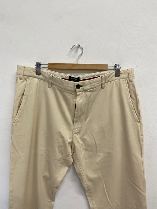 Fabulous GANT Trousers W38" Cream cropped L34 LO442
