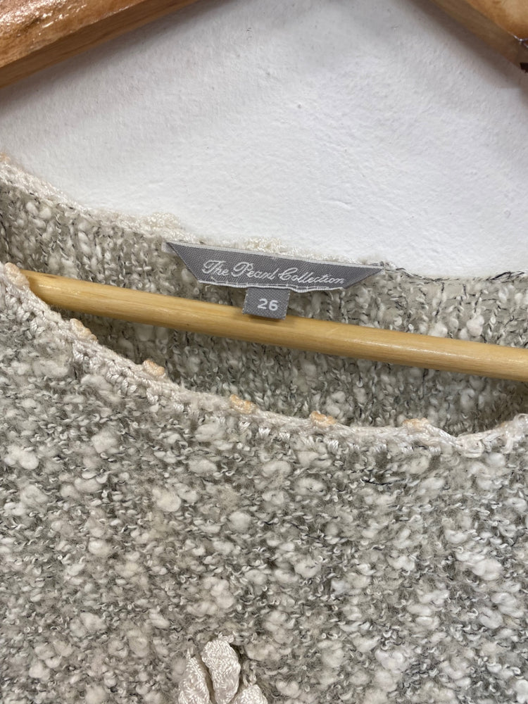 Fabulous The Pearl Collection Grey Artsy Boho Jumper UK26 NR001