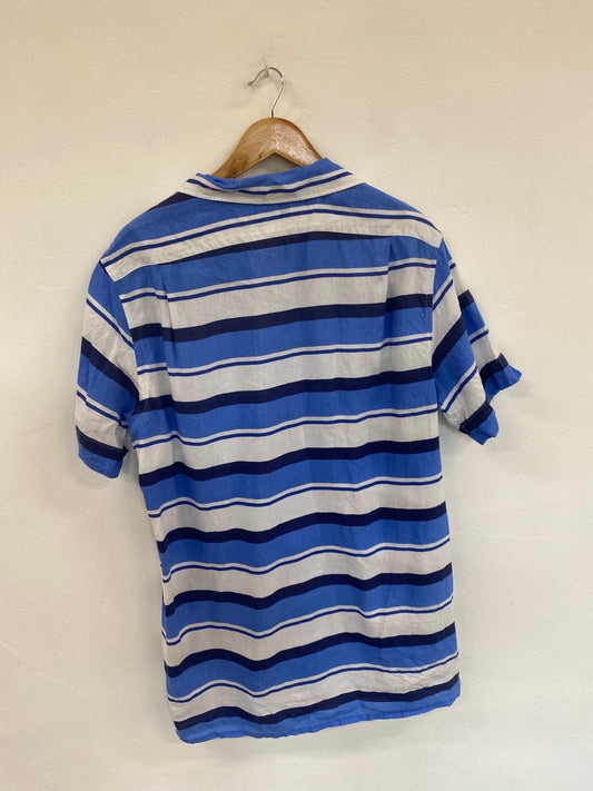 Fabulous Polo Ralph Lauren Blue Mix Stripe Linen Shirt UK L NR001