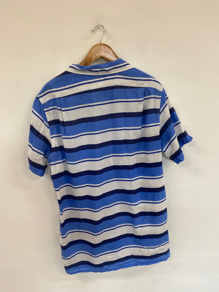 Fabulous Polo Ralph Lauren Blue Mix Stripe Linen Shirt UK L NR001