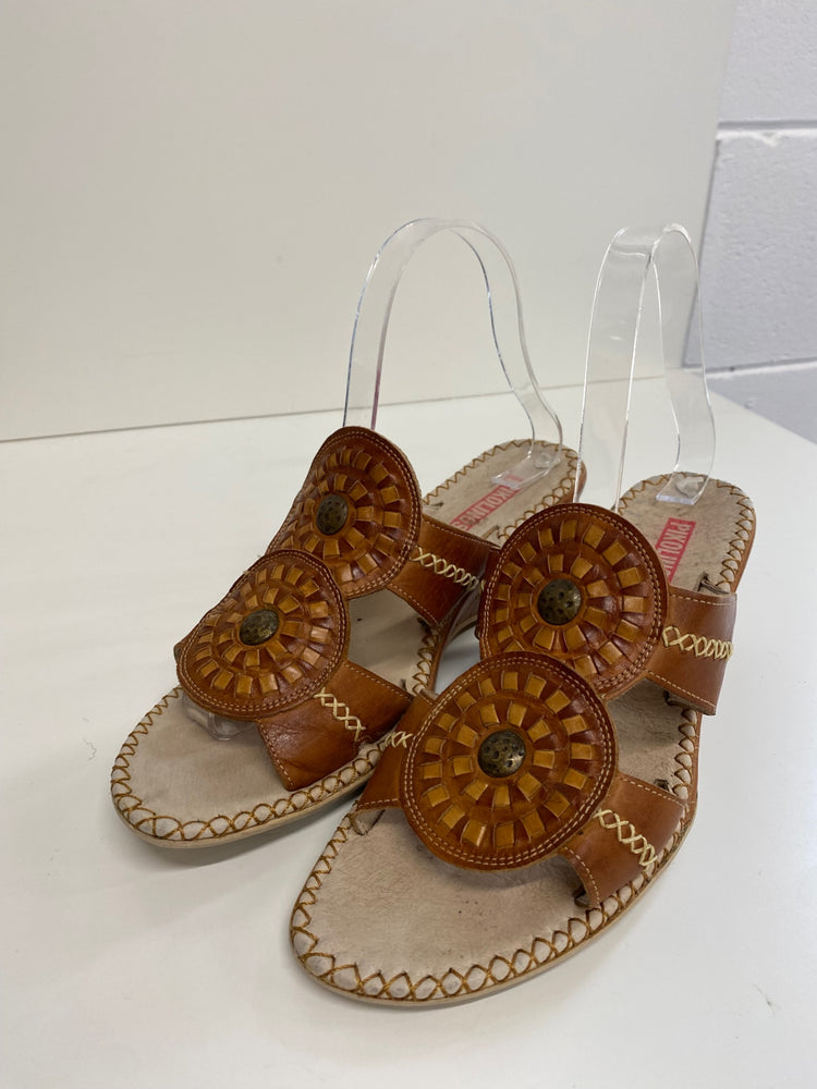 Fabulous Pikolinos Spanish leather boho mule Sandals UK5 Brown NR001