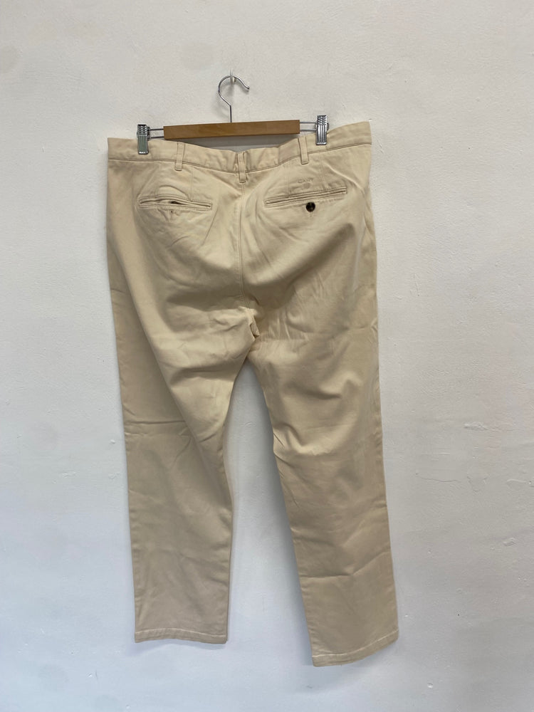 Fabulous GANT Trousers W38" Cream cropped L34 LO442