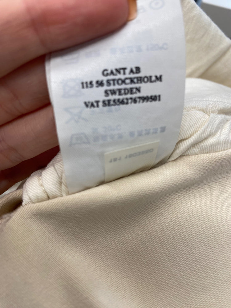 Fabulous GANT Trousers W38" Cream cropped L34 LO442
