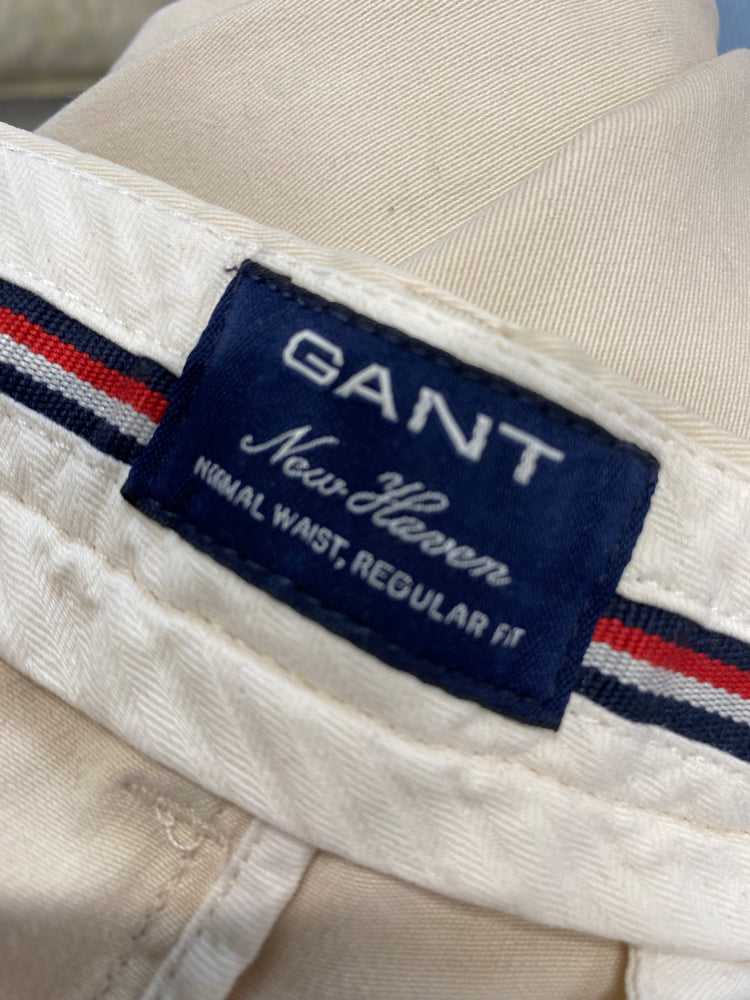 Fabulous GANT Trousers W38" Cream cropped L34 LO442