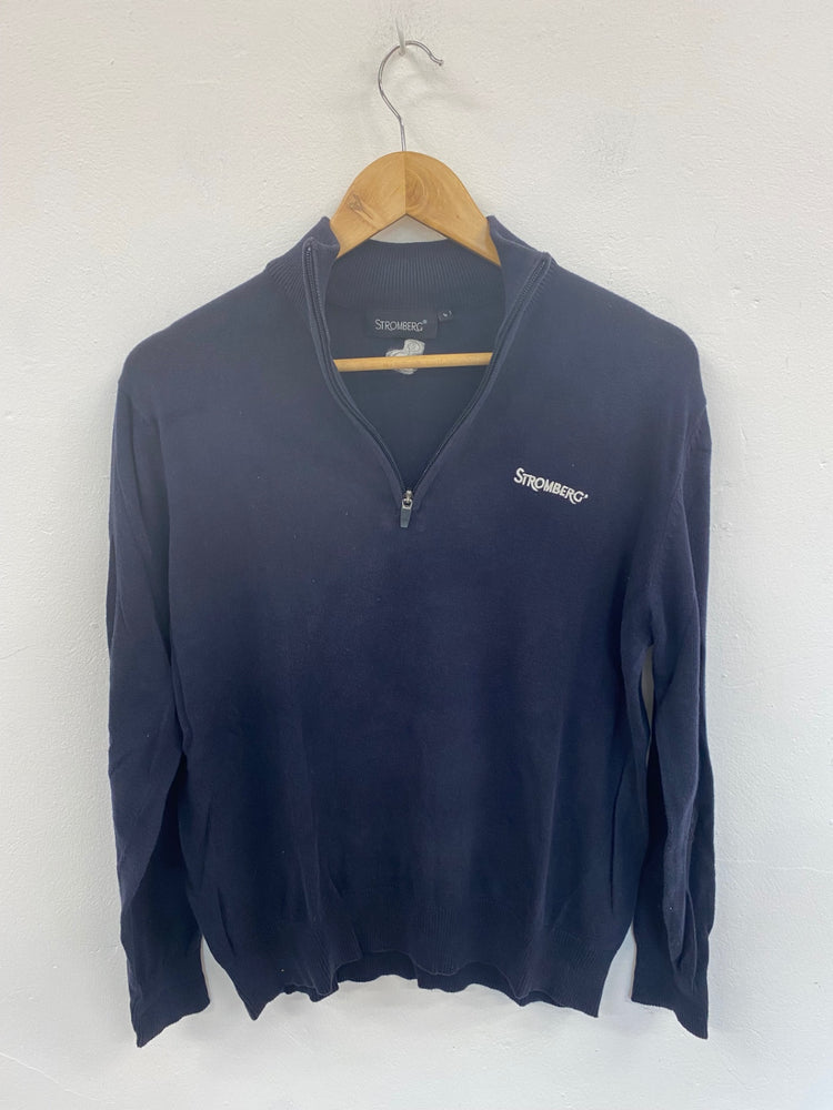 Fabulous Stromberg Navy Golf Quarter Zip Sweater UK S LO442