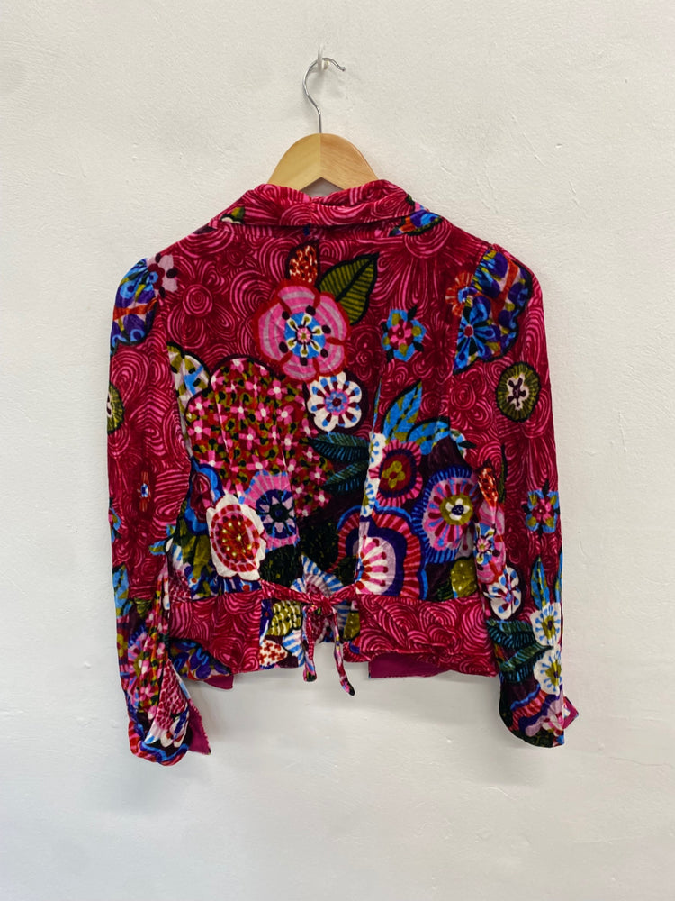 Fabulous Chacok cropped Jacket y2k vibe 1970s Uk 10 Pink floral BT001