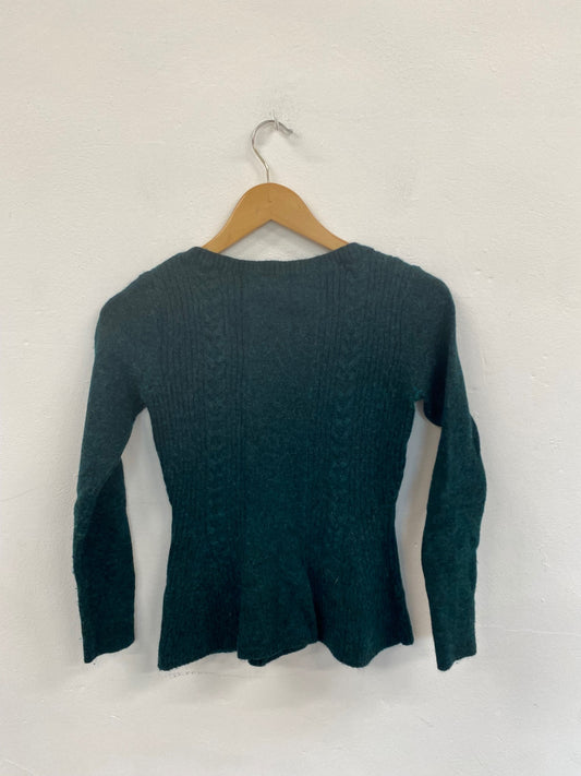 Fabulous Laura Ashley Vintage Cottagecore Y2K Sea Green Jumper UK10 BT001