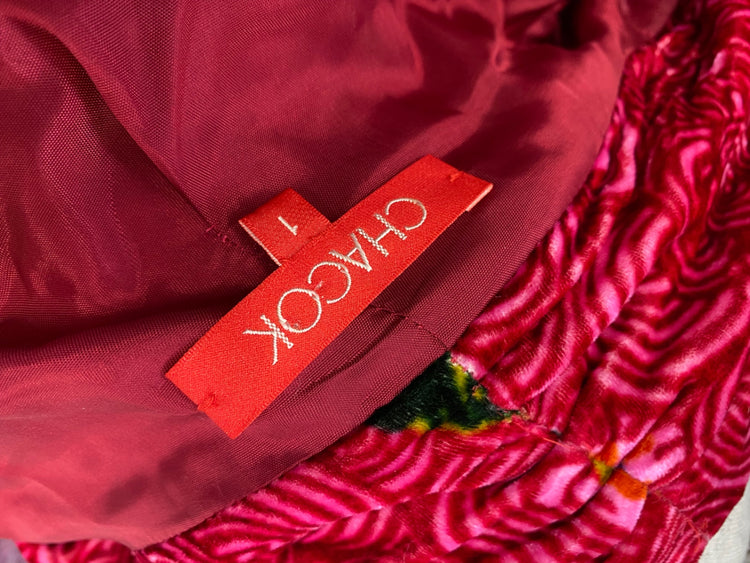 Fabulous Chacok cropped Jacket y2k vibe 1970s Uk 10 Pink floral BT001