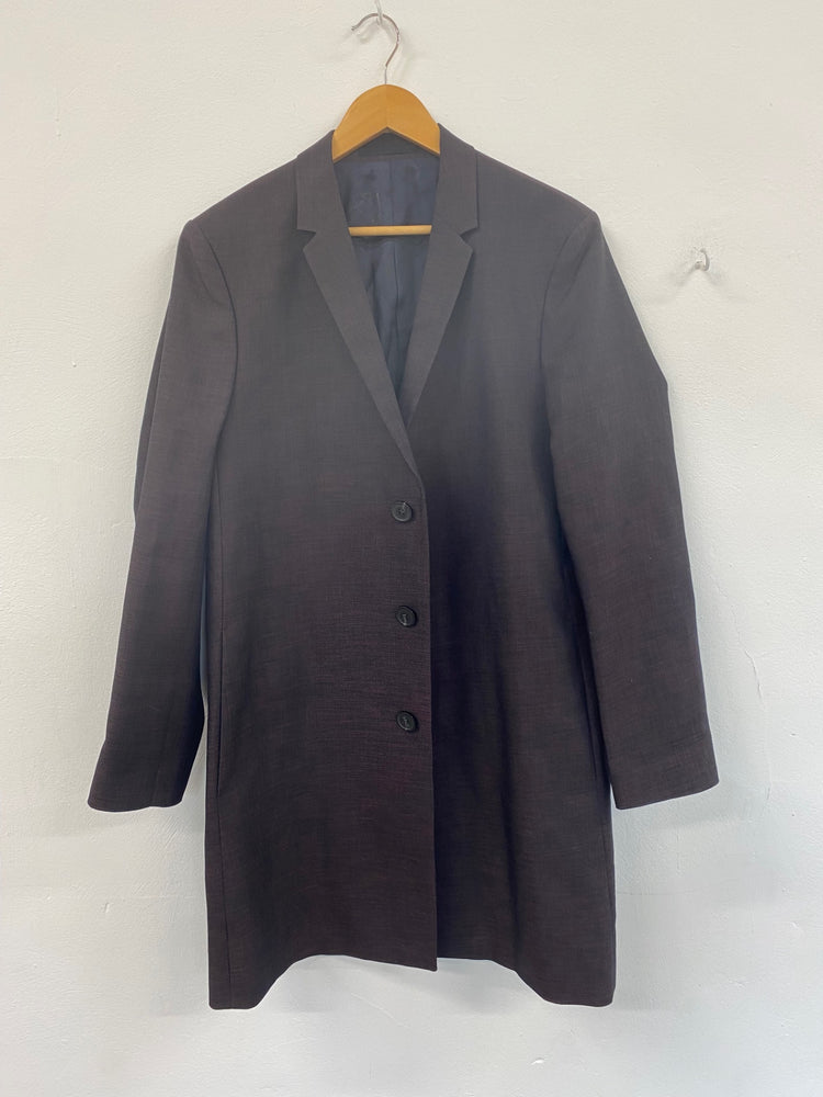 Fabulous Cos Maroon Wool Blend Overcoat UK M EU48 MBM01