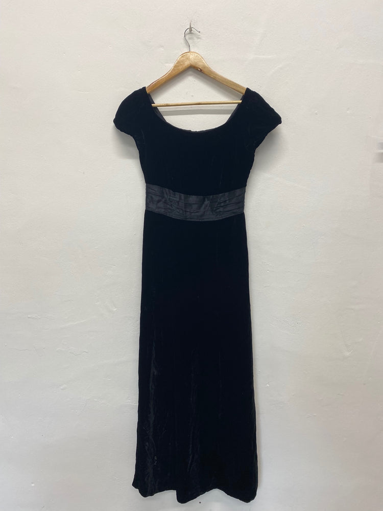 Fabulous Laura Ashley Midaxi classic Cottagecore timeless Dress Uk8 Black New BT001