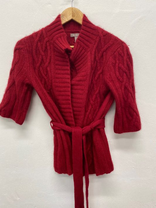 Fabulous Kenar Cottagecore cableknit Cardigan UKS Cherry Red BT001