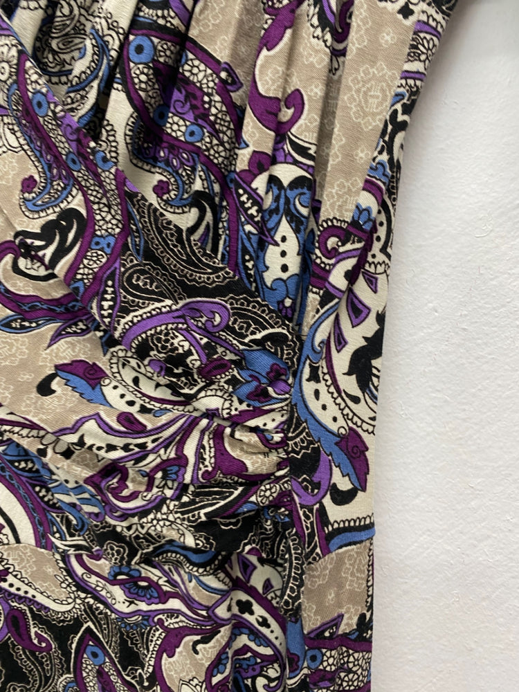 Fabulous Kenar Paisley fit & flare Dress UK10 Purple Beige BT001