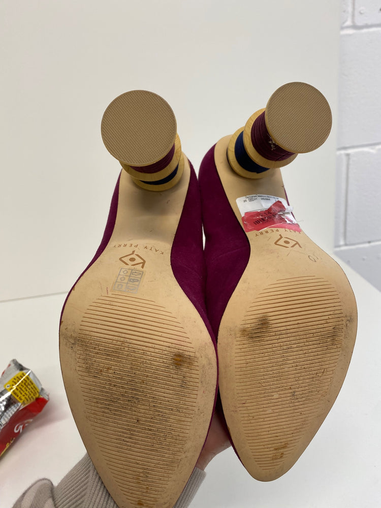 Fabulous Katy Perry Tasha cotton reel High heels UK4 purple rare BT001