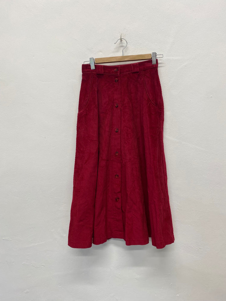 Fabulous Vintage St Michael’s Skirt Uk8 Cherry Red A Line Cottagecore BT001