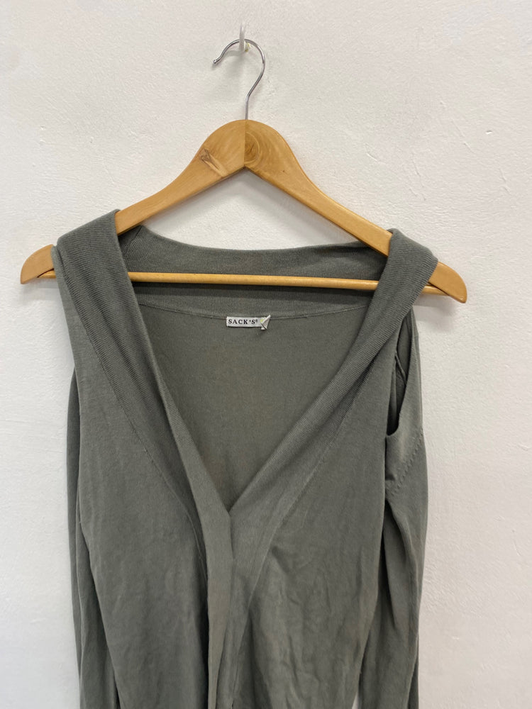 Fabulous Sacks y2k Long sleeve top Uk 8 Grey cut out BT001