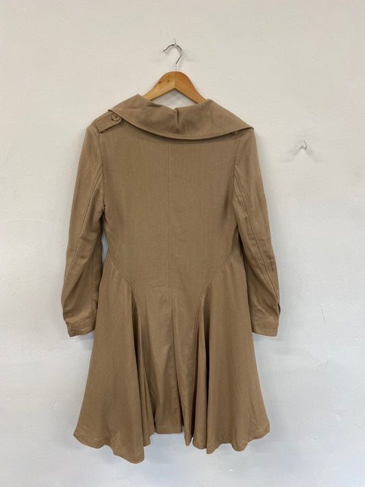 Fabulous Lee Cooper Y2K Silk Blend Trench Coat UK8 BT001
