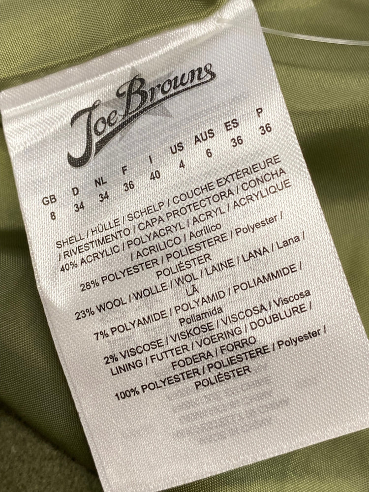 Fabulous Joe browns Military Jacket UK 8 Khaki wool blend BT001