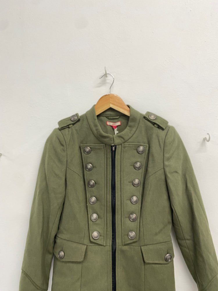 Fabulous Joe browns Military Jacket UK 8 Khaki wool blend BT001