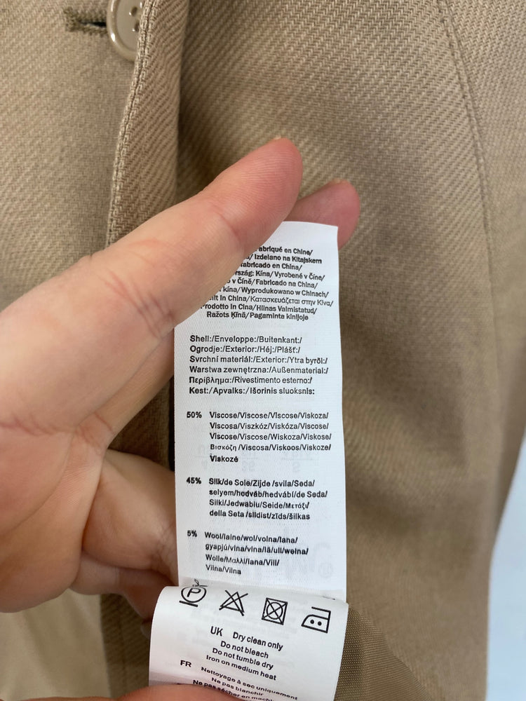 Fabulous Lee Cooper Y2K Silk Blend Trench Coat UK8 BT001