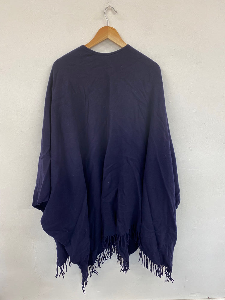 Fabulous Made In Italy Navy Lambswool Shawl One Size MM005