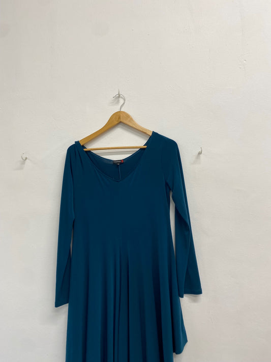 Fabulous Mashiah Dress UK 14 Teal asymetric floaty CE060