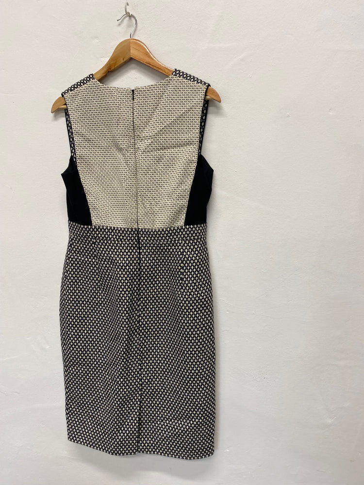 Fabulous Jigsaw monochrome formal Dress UK12 Black CE060