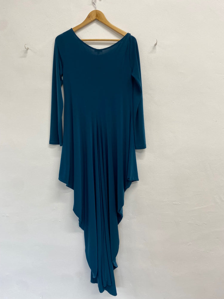 Fabulous Mashiah Dress UK 14 Teal asymetric floaty CE060