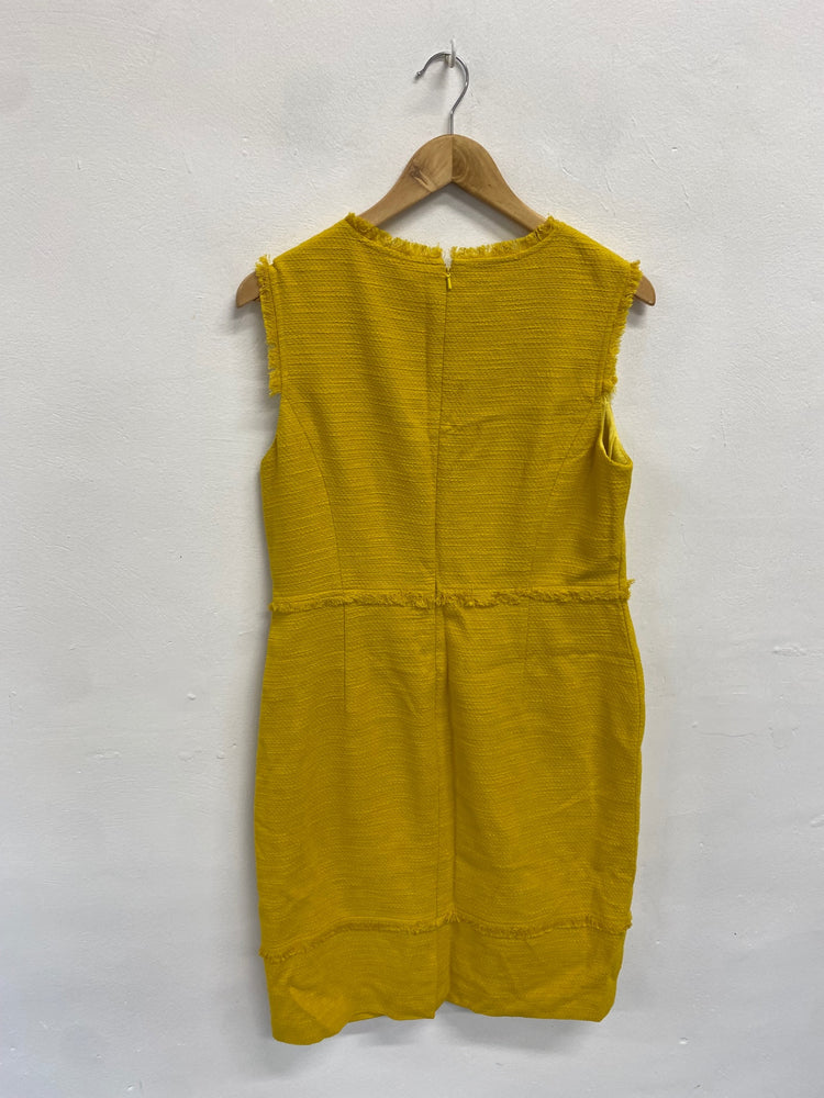 Fabulous Hobbs Dress UK 14 Yellow distressed hem midi new CE060