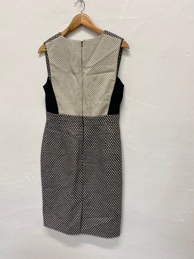 Fabulous Jigsaw monochrome formal Dress UK12 Black CE060