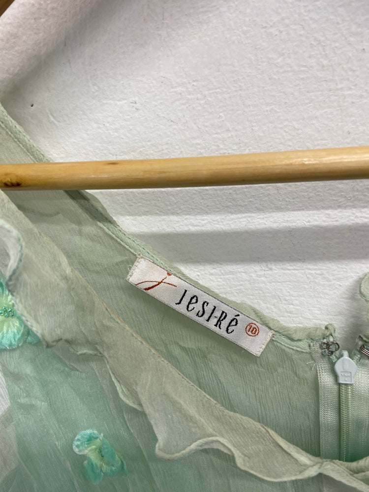 Fabulous JESIRE Dress UK10 Mint Green beaded ethereal FS128