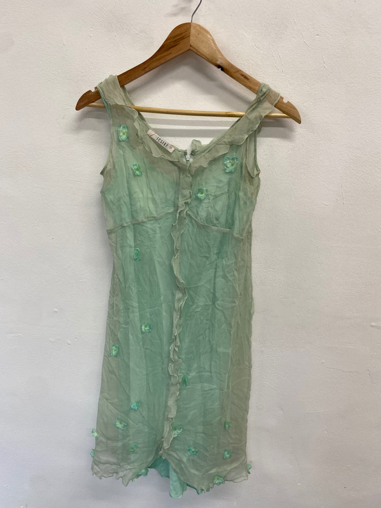 Fabulous JESIRE Dress UK10 Mint Green beaded ethereal FS128