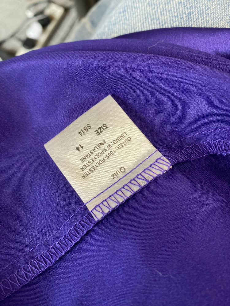 Fabulous Quiz Royal purple Evening Party Dress UK14 Purple NB445