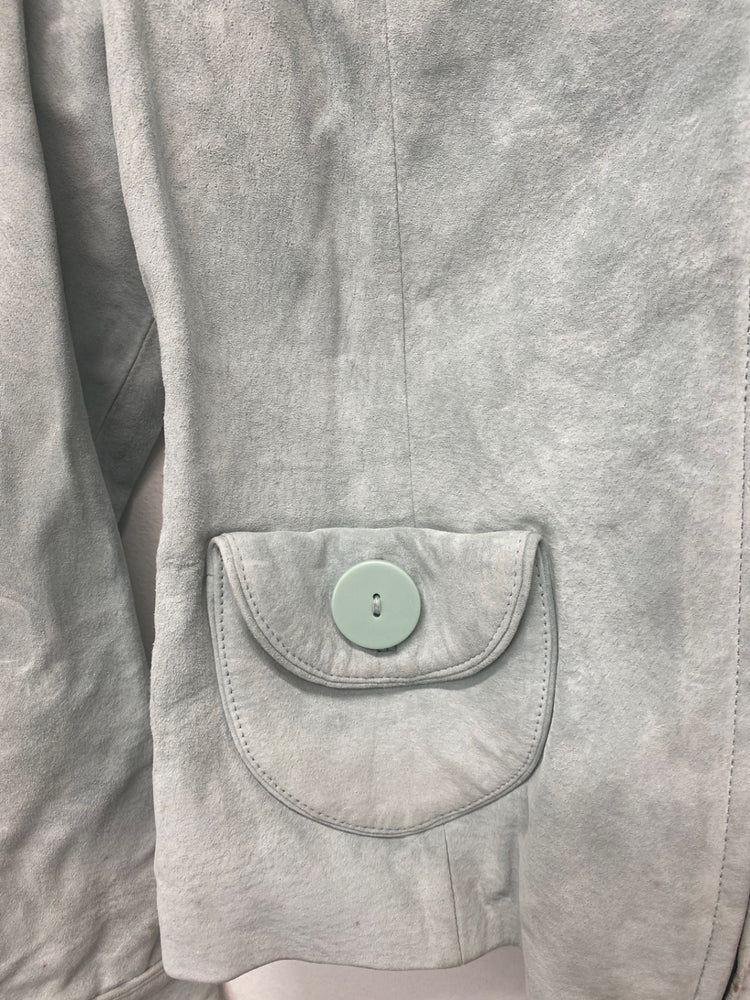 Fabulous 1990’s vintage Next suede biker Jacket Uk14 Teal NB445