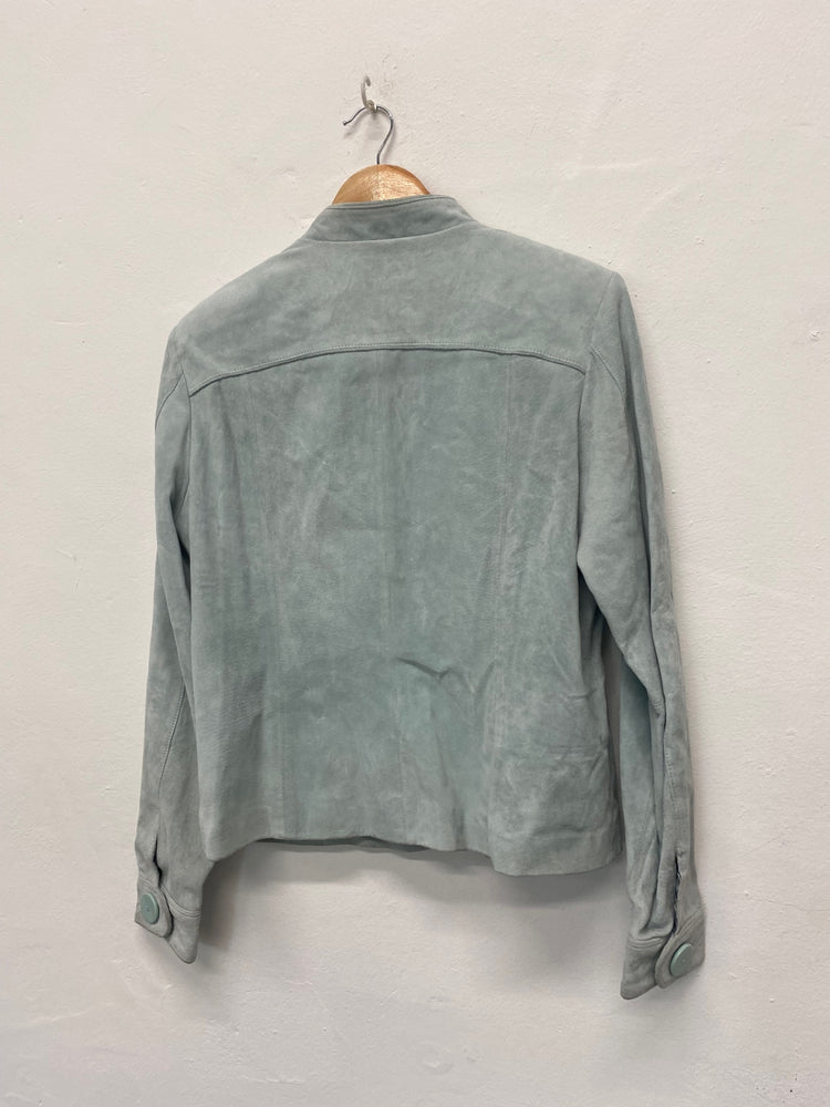 Fabulous 1990’s vintage Next suede biker Jacket Uk14 Teal NB445