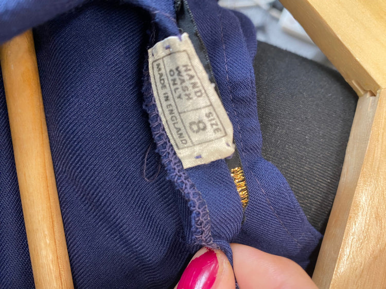 Fabulous vintage Lee Bender at Bus Stop classic fit & Flare Dress Uk8 Navy Blue BT00