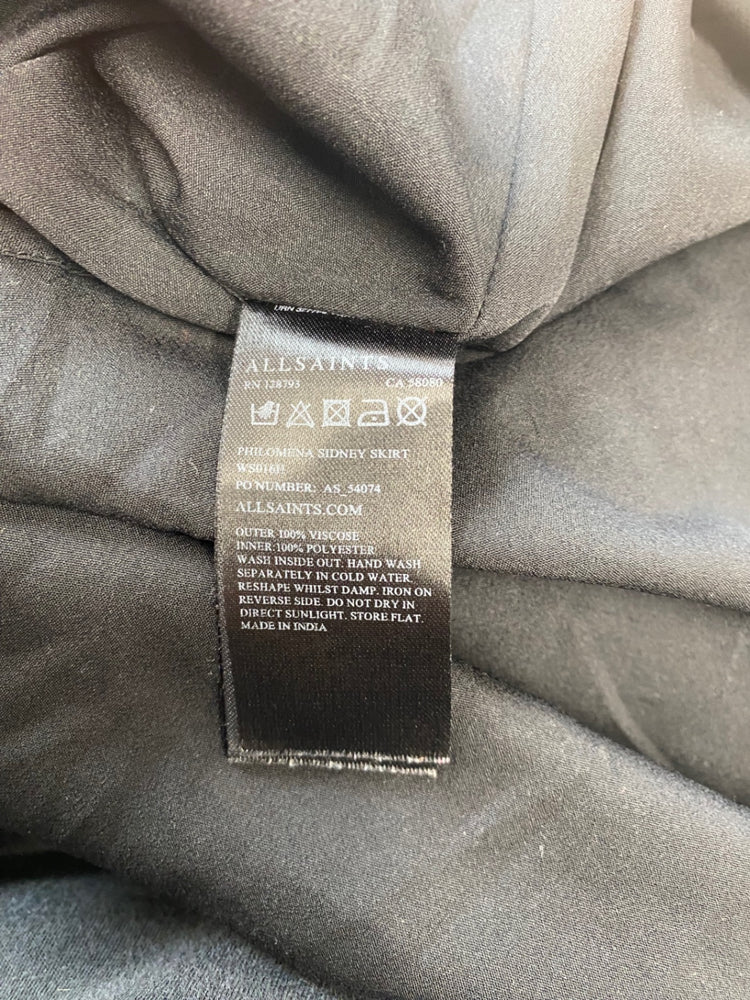 Fabulous All Saints Philomena Sidney mini Skirt UK10 Black Embroidered boho LJ446