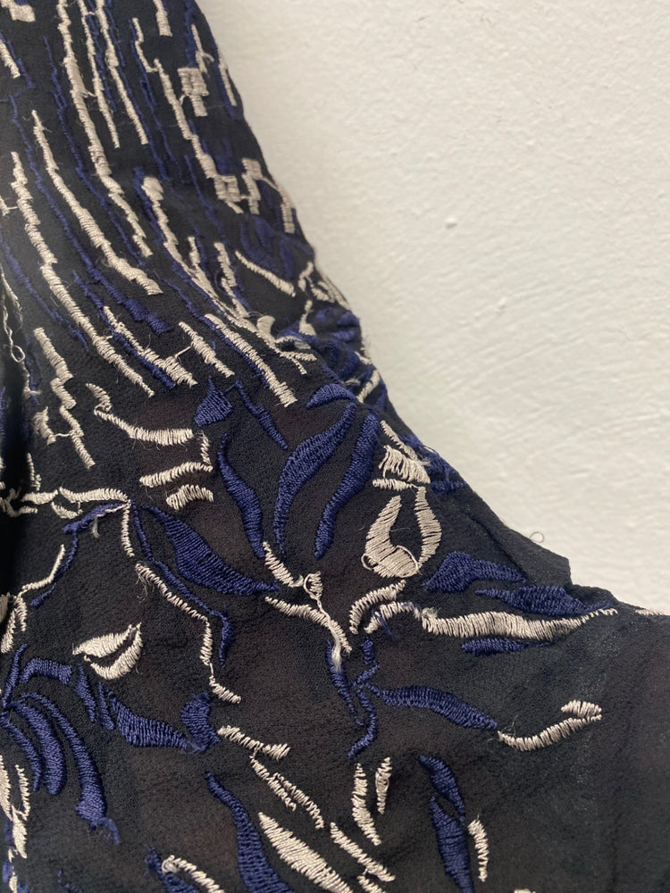 Fabulous All Saints Philomena Sidney mini Skirt UK10 Black Embroidered boho LJ446