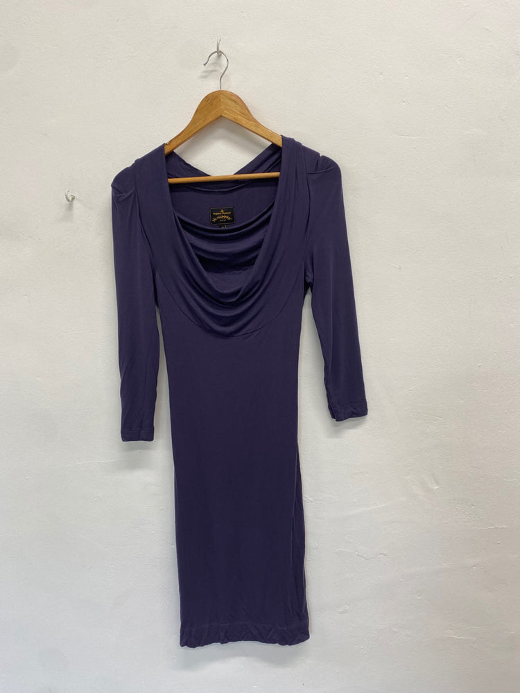 Fabulous Vivienne Westwood anglomania Dress cowl neck UK M Purple BT001