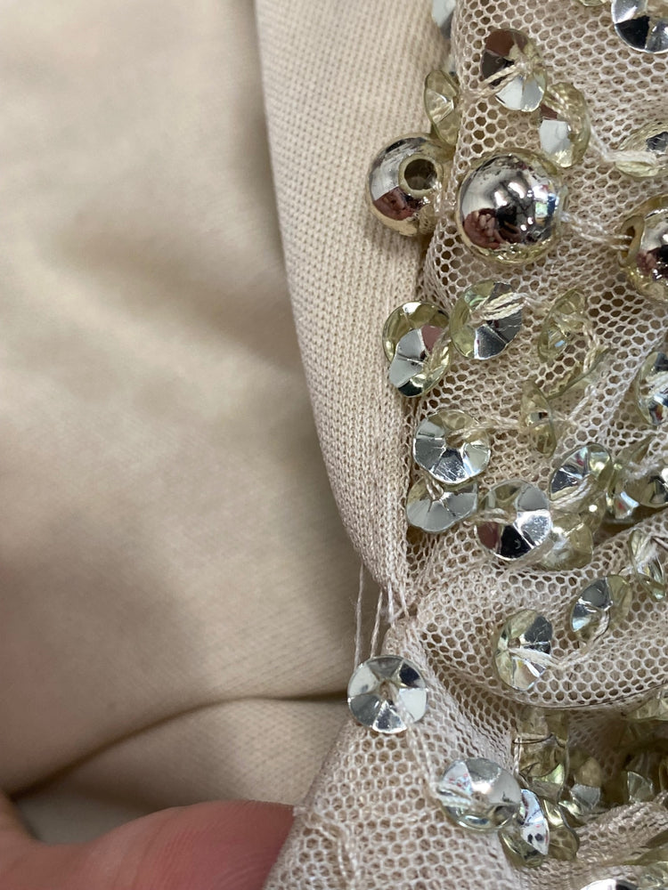 Fabulous River Island Dress UK 12 Champagne gold beaded evening TM447