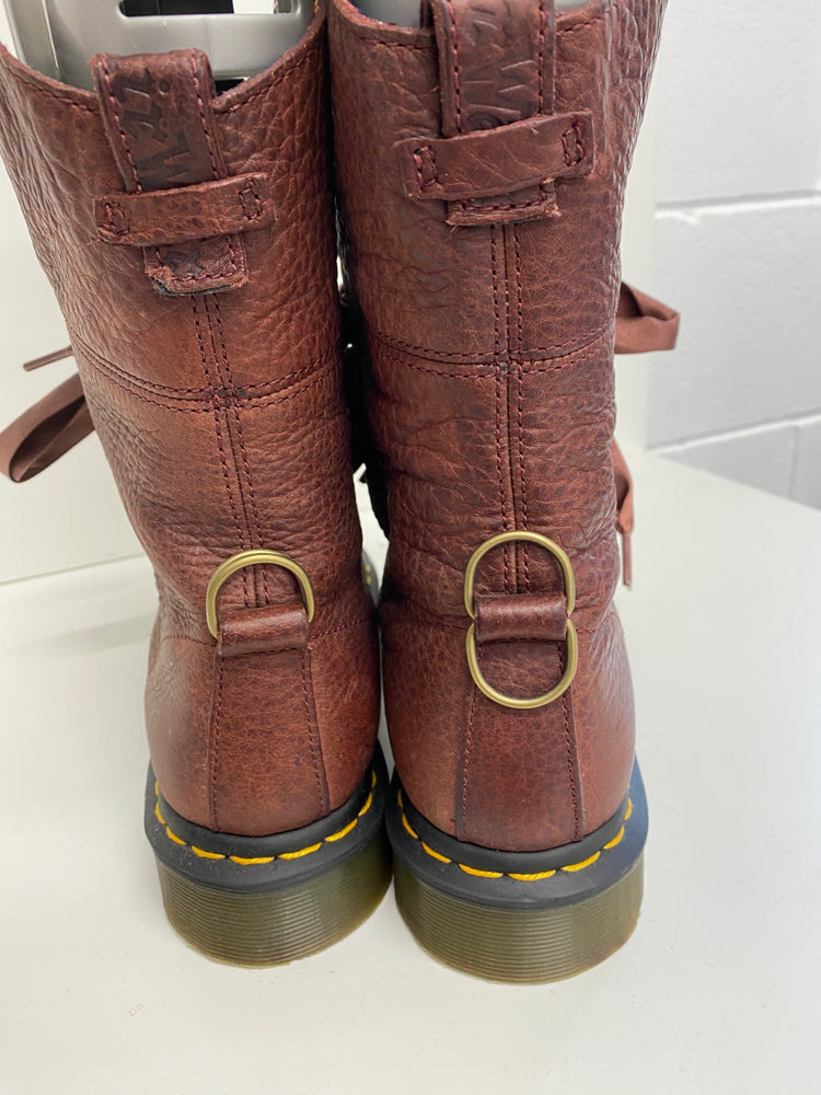 Fabulous Dr Martens AiMilitia blood brown Boots UK6.5 ribbon stunning LJ446