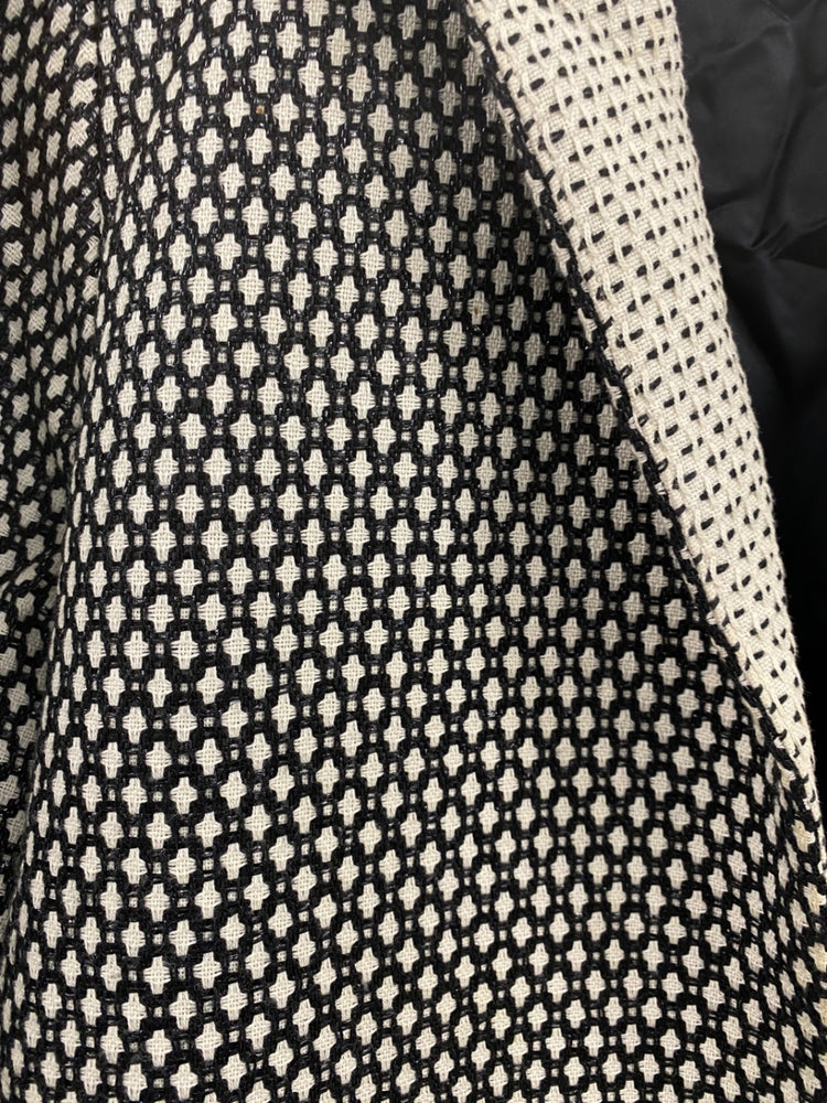 Fabulous Jigsaw Black & Cream Textured Coat UK S CM061