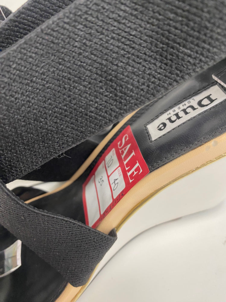 Fabulous Dune wedge Heeled bandageSandals Uk7 Black leather CM061