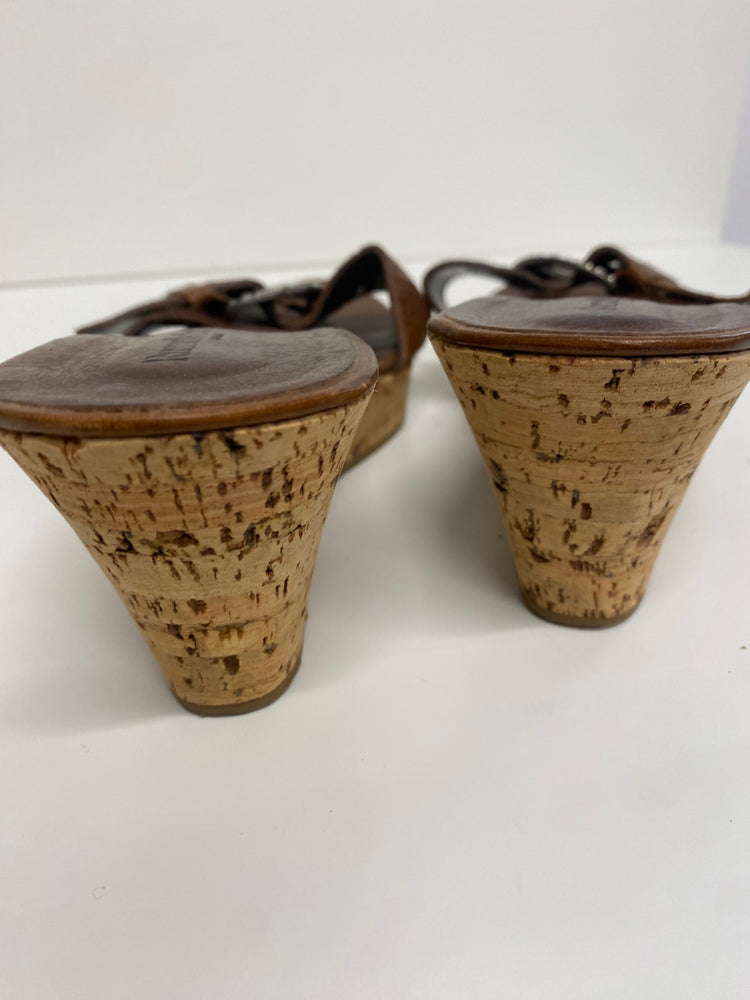 Fabulous Russell & Bromley mule Sandals Uk7 Brown With Buckle CM061