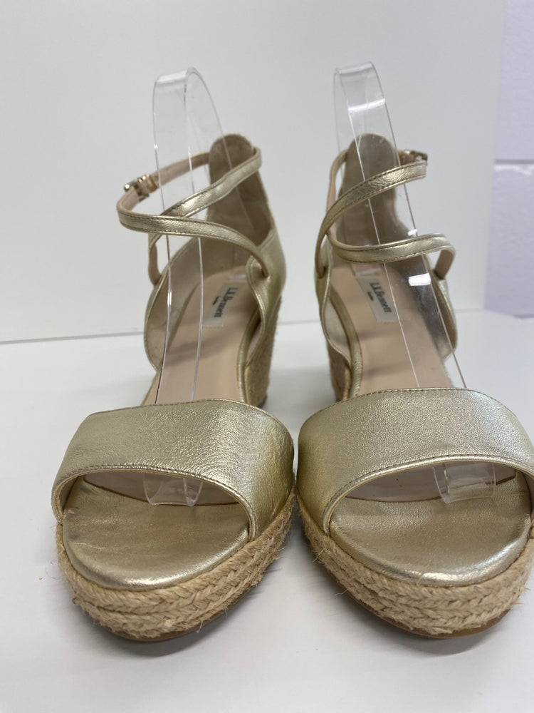 Fabulous Lk bennett Gold sandal espadrille Uk7 Gold ankle strap occasions CM061