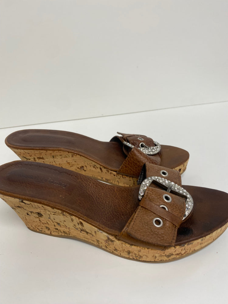 Fabulous Russell & Bromley mule Sandals Uk7 Brown With Buckle CM061