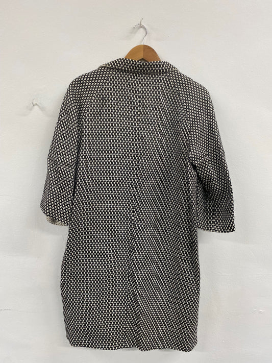 Fabulous Jigsaw Black & Cream Textured Coat UK S CM061