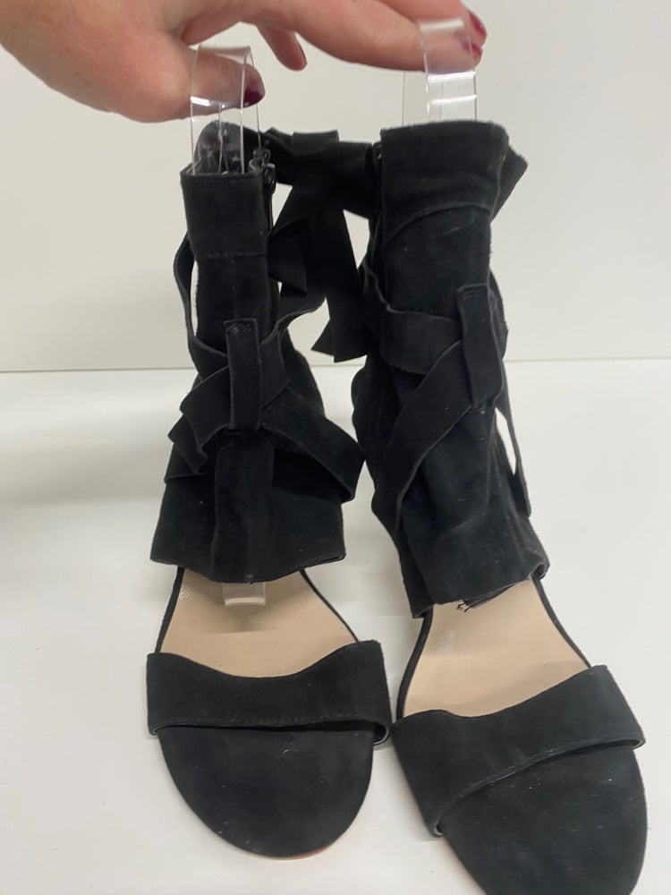 Fabulous Reiss peep toe boho boot Sandals Uk7 Black Strappy captain CM061